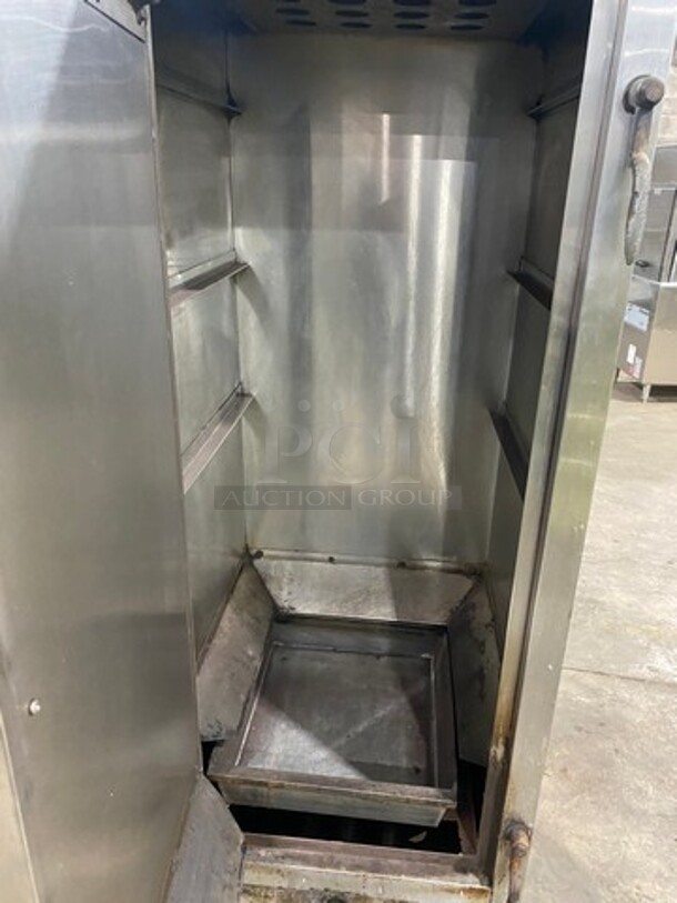 All Stainless Steel! Commercial Single Door Natural Gas Powered Smoker! On Legs! WORKING WHEN REMOVED! - Image 5 of 7