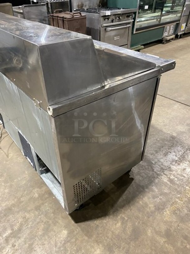 Turbo Air Commercial Refrigerated Sandwich Prep Table! With 3 Door Storage Space Underneath! Poly Coated Racks! All Stainless Steel! On Casters! Model: MST7230 SN: MM7T808001 115V 60HZ 1 Phase - Image 4 of 9