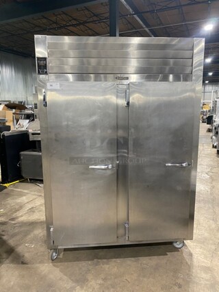 Nice! Traulsen All Stainless Steel 
 Digital Temperature control! 2Door Reach in Freezer! With Metal Racks! On caster Wheels! Model : ALT2-32WUT! Working When Removed! 