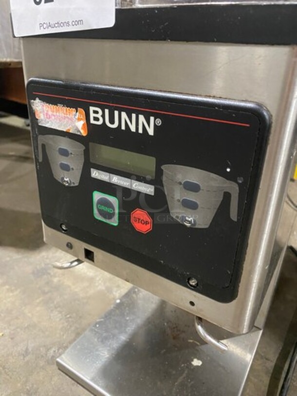 Bunn Commercial Countertop Dual Coffee Bean Grinder Machine! Stainless Steel Body! Model: MHG SN: MHG0005796 120V 60HZ 1 Phase - Image 7 of 8
