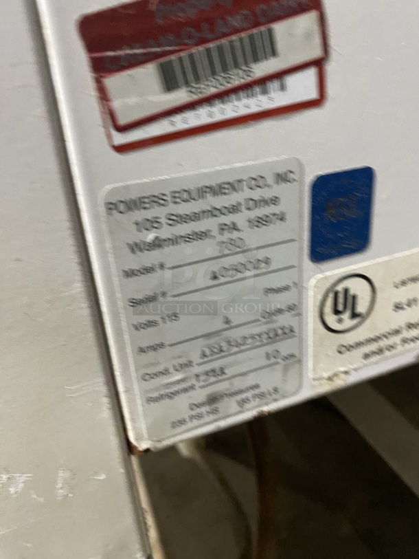 Nice! Powers Refrigerated Cream O Land Milk Cooler! On Casters! MODEL:780 SN: A050029 115V 1 PH!
 - Image 5 of 6
