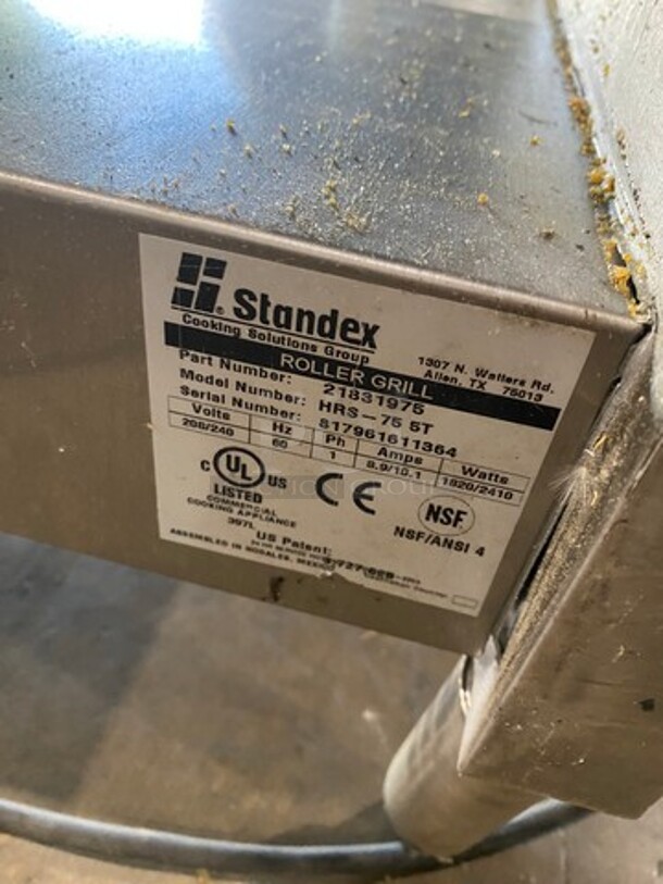 APW Wyott Commercial Countertop Hot Dog Roller Grill! All Stainless Steel! Model: HRS755T SN: 817961611364 208/240V 60HZ 1 Phase - Image 7 of 8