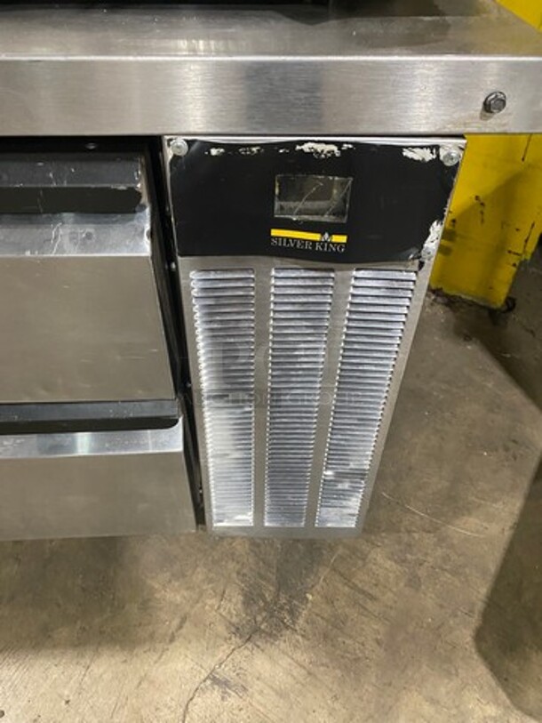 Silver King Commercial Refrigerated Chef Base! With 4 Drawer Storage Space! All Stainless Steel! On Casters! Model: SKRCB84H SN: SAJE68785A 115V 60HZ 1 Phase - Image 7 of 9