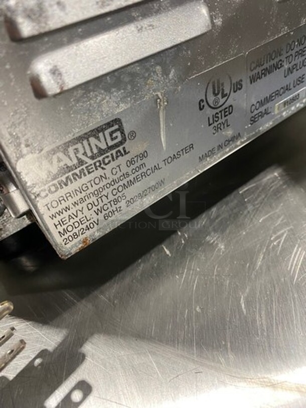 Waring Commercial Countertop Heavy Duty 4 Slot Toaster! Model: WCT805 208/240V - Image 5 of 8