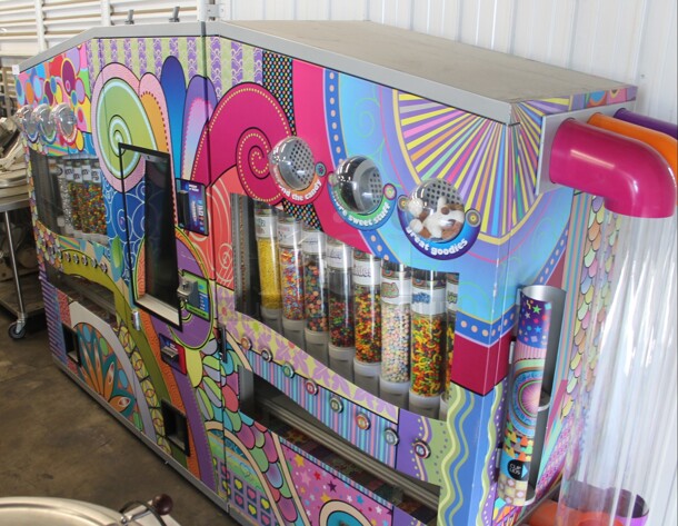 Sweet Amanda Metal Commercial Floor Style Fully Automated Candy Dispensing Machine w/ Capsule Dispensing System on Commercial Casters. - Image 1 of 12