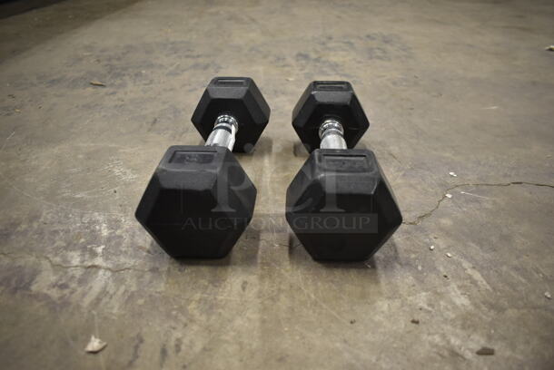 2 CFF Metal 8 Pound Rubber Hex Dumbbells. 2 Times Your Bid!