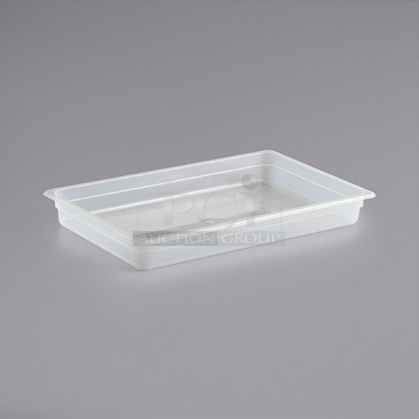 ALL ONE MONEY! Lot of 11 BRAND NEW! Vigor 247FP19LSPP Poly Full Size 2 1/2" Deep Translucent Polypropylene Food Pan - Image 1 of 4
