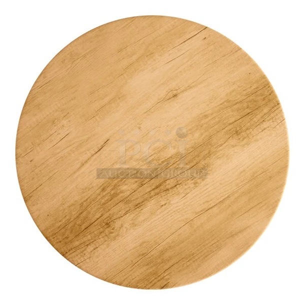BRAND NEW SCRATCH AND DENT! Lancaster Table & Seating 16430RTFMPL 30" Round Thermo-Formed MDF Table Top with Maple Finish - Image 1 of 3
