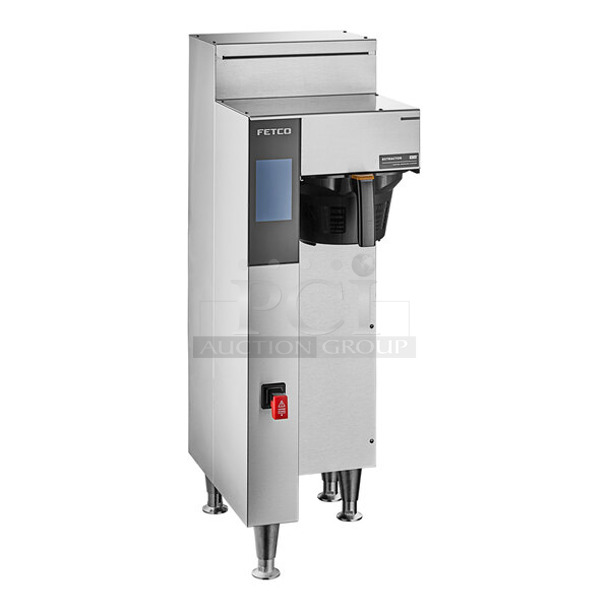 BRAND NEW SCRATCH AND DENT! 2023 Fetco CBS-2251 Stainless Steel Commercial Countertop NG Series Single Automatic Digital Coffee Brewer with Hot Water Dispenser and Plastic Brew Basket. 208-240 Volts, 1 Phase. 
