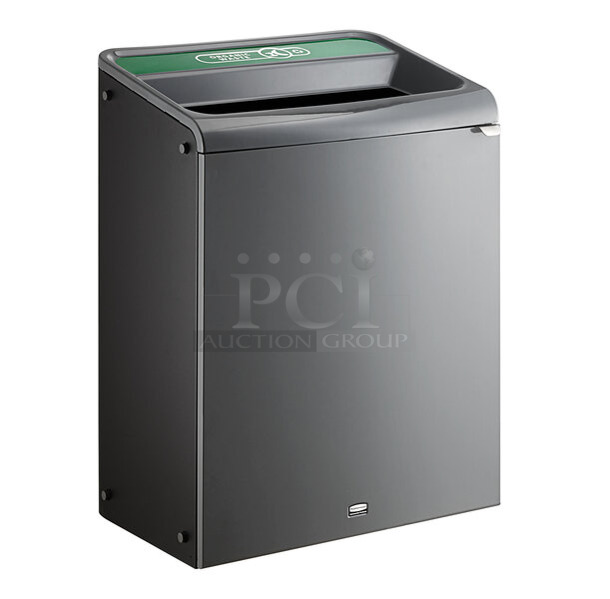 BRAND NEW SCRATCH AND DENT! Rubbermaid 6901961683GS Configure 45 Gallon Stenni Gray 1 Stream Organic Waste Indoor Rectangular Recycling Container - Image 1 of 4