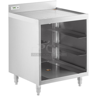 BRAND NEW SCRATCH AND DENT! Regency 600GRSU2324C Stainless Steel Corrugated Top Glass Rack Storage Unit - 23" x 24"