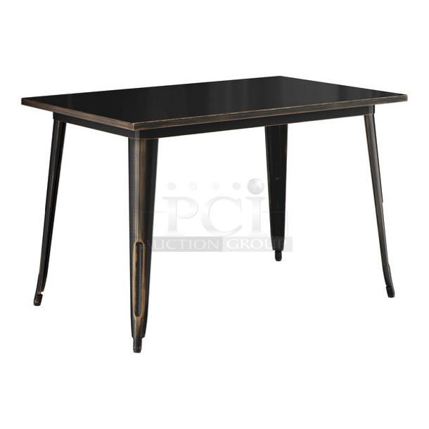 BRAND NEW SCRATCH AND DENT! Lancaster Table & Seating 164DA3048CPD Alloy Series 48" x 30" Distressed Copper Standard Height Outdoor Table - Image 1 of 2