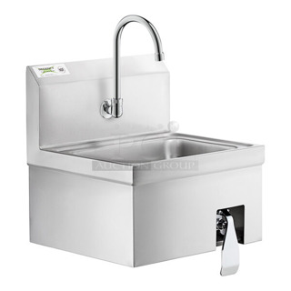 BRAND NEW SCRATCH AND DENT! Regency 600HS17KO 17" x 15" Wall Mounted Hands-Free Hand Sink with Knee Operated Valve