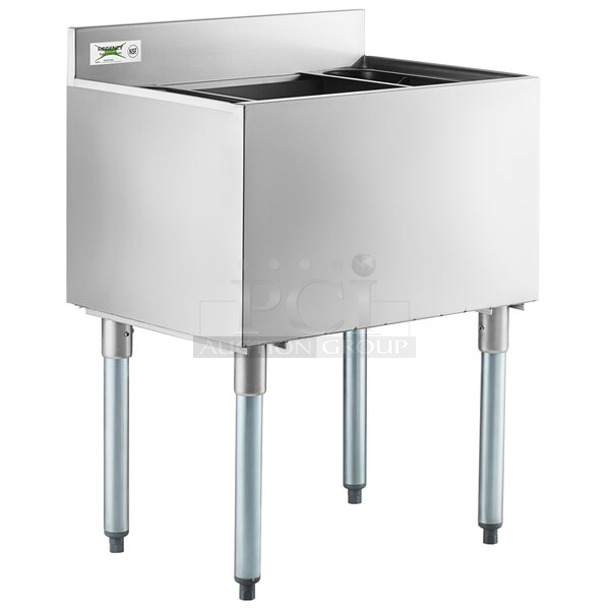 BRAND NEW SCRATCH AND DENT! Regency 600IB1824 Stainless Steel 18" x 24" Underbar Ice Bin - 77 lb w/ 600IB1824LID Lid.  - Image 1 of 10