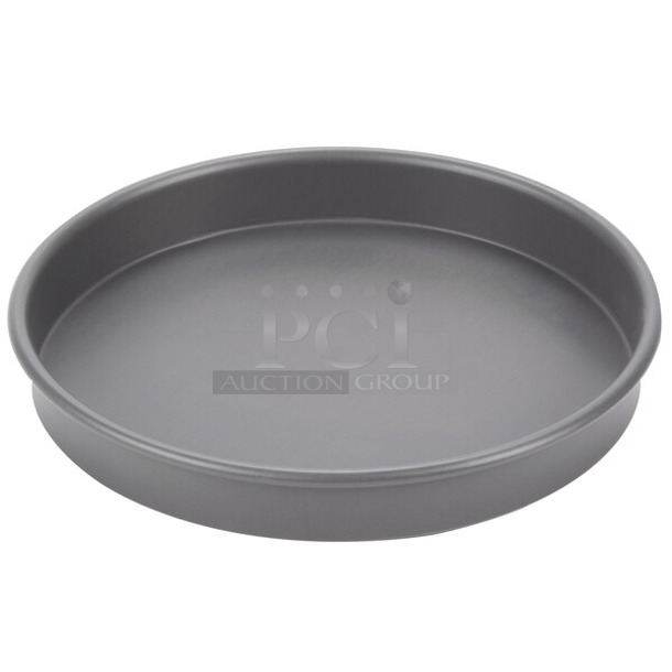 Box of 10 BRAND NEW SCRATCH AND DENT! American Metalcraft HC4016 16" x 1" Hard Coat Anodized Aluminum Straight Sided Pizza Pan - Image 1 of 3
