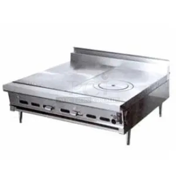 BRAND NEW! Montague C12-9E Legend 12" Heavy Duty Add-a-Unit Countertop Gas Range With Even Heat Hot Top - Image 1 of 4