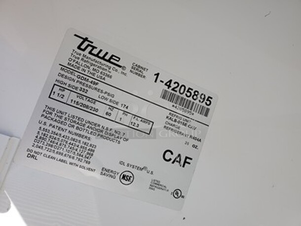 TRUE Two Glass Door Freezer Merchandiser  115/308/230V. - Image 4 of 6