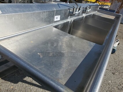Stainless Steel 3 Compartment Sink W/ Faucet!! 108X26X36
