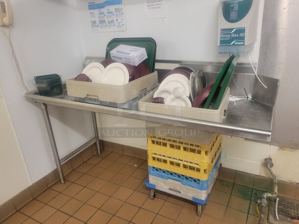 Stainless Steel Clean Dish Table, Left Side. Contents on/ under table are NOT included - Image 1 of 2