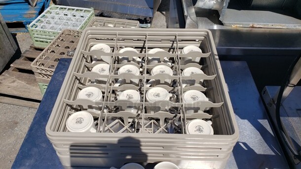 Lot of 16 Mugs and a 16-Compartment Glass Rack! - Image 2 of 2