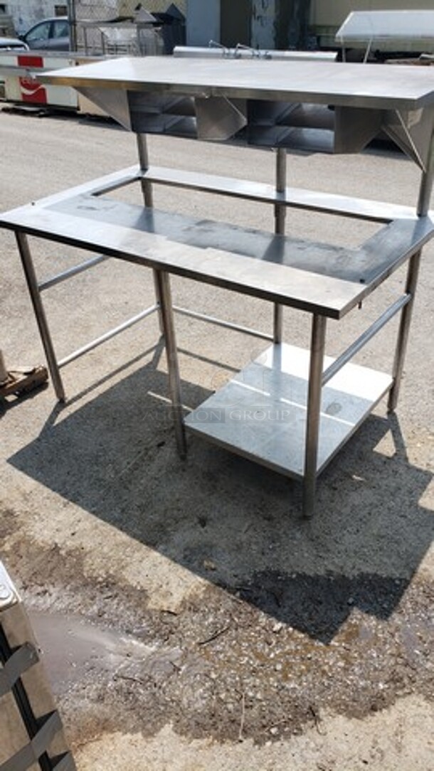 Stainless Steel Work Table w/ Overhead Shelf!