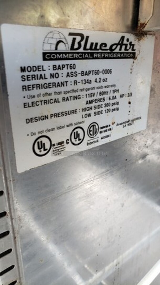 Blue Air 60″ Prep Table! - Image 5 of 6
