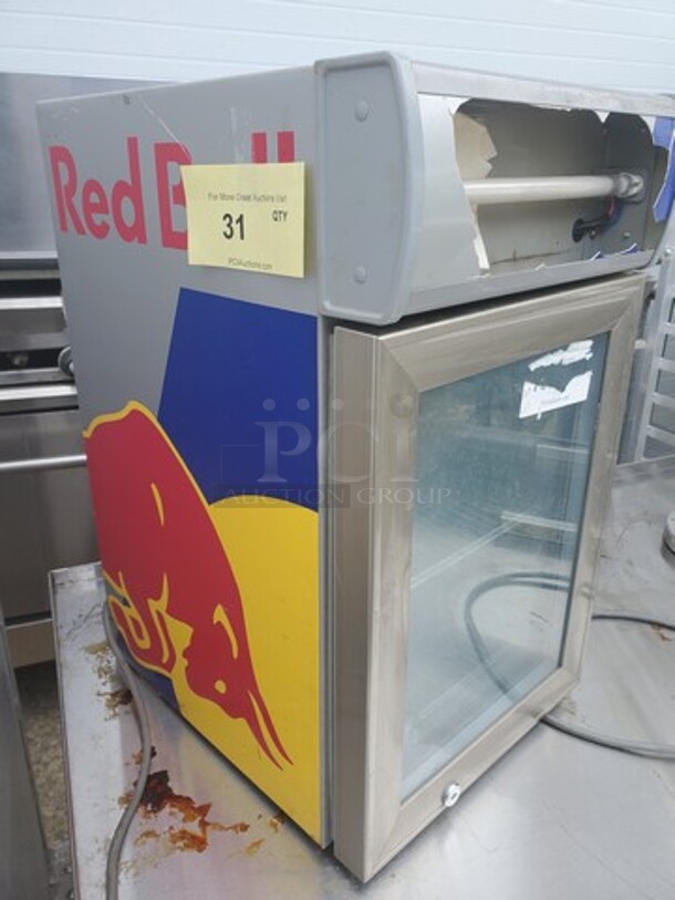Red Bull Mini Fridge Baby Cooler|No Key (Damaged front panel) 13X16X22 - Image 2 of 5