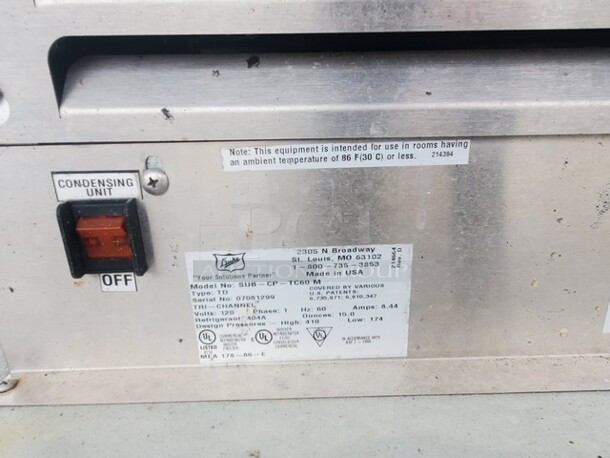 Duke SWD600 60" Sandwich/Salad Prep Table Subway Prep 120V Working!  - Image 5 of 6
