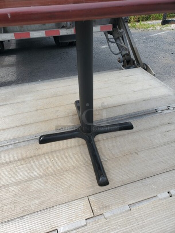 48" Rectangular Standard Height Wood Table with Iron Cross Base BIDX4  - Image 4 of 4