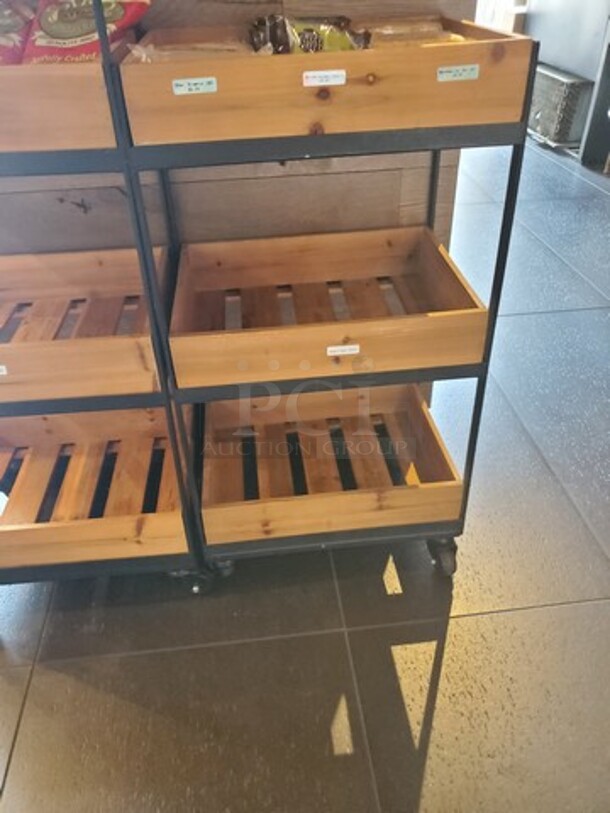 Wood Shelving on wheels/Shelf Rolling Cart - Image 2 of 3