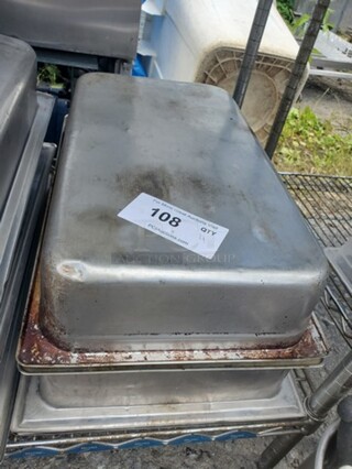 Lot of 4 Stainless Steel Food Pans *without lids*