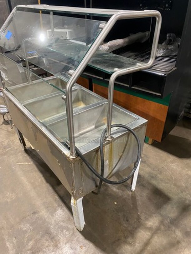 Duke Commercial Electric Powered 3 Well Steam Table! With Sneeze Guard! All Stainless Steel! On Legs! Model: E303M SN: 01063402 120V 60HZ 1 Phase - Image 2 of 11