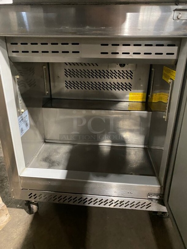 NICE! Edesa Commercial Refrigerated Mega Top Sandwich/Salad Prep Table! With Single Door Cooler Underneath! All Stainless Steel! On Casters! 115V 1 Phase! Model: EDST-27-8 SN: 15044138M! - Image 6 of 8