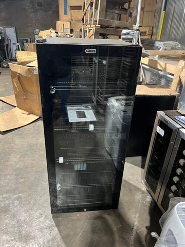 NEW! OUT OF THE BOX! SCRATCH-N-DENT! Whynter Single Door Wine Bottle Cooler/Chiller! With View Through Door! With Racks! 34 Wine Bottle Capacity! Model: FWC1201BB 115V - Image 1 of 8