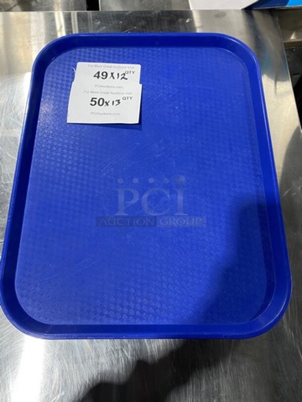 Cambro Blue Poly Food Serving Trays! 13x Your Bid!