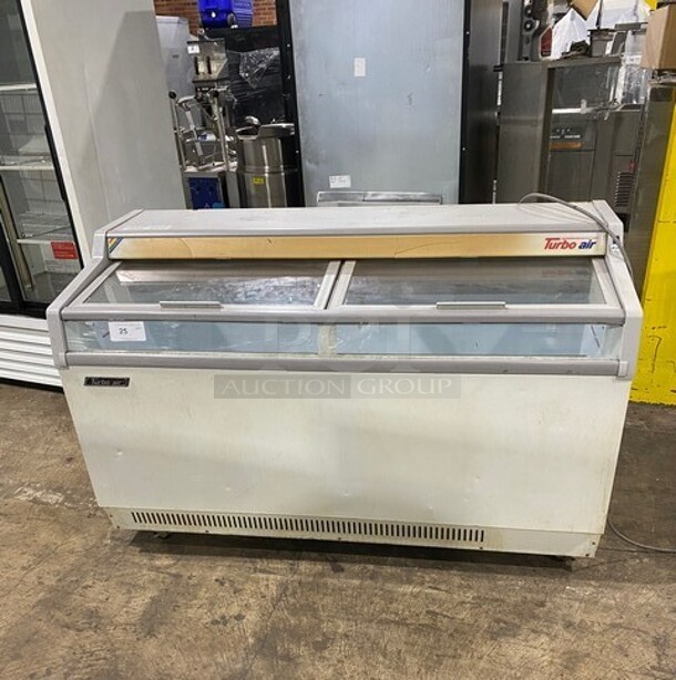 TURBO AIR Commercial Ice Cream Display Merchandiser With Serving Counter! MODEL TGF-13F SN: GF13110017 115V 1PH  - Image 1 of 7