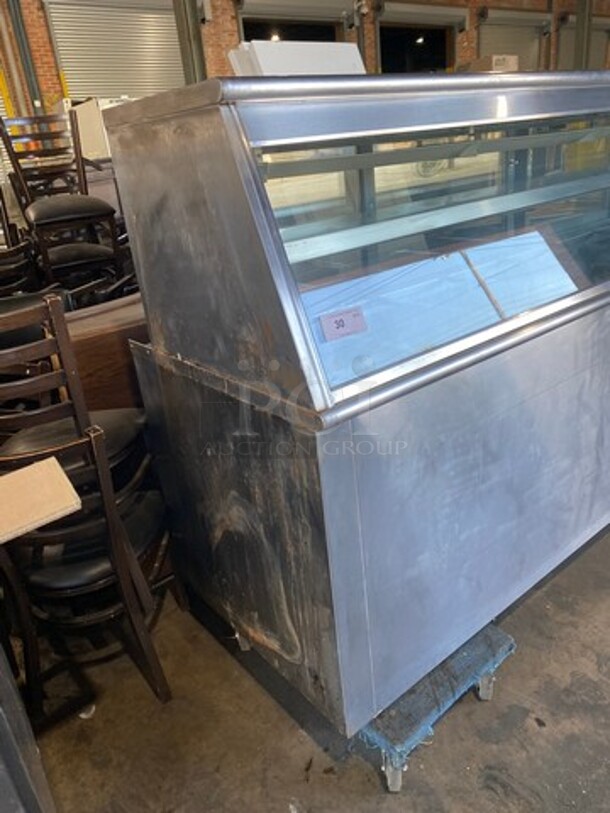 Commercial Refrigerated Deli Display Case Merchandiser! With Slanted Front Glass! With 4 View Through Sliding Rear Access Doors! With 5 Door Storage Space Underneath! All Stainless Steel! - Image 2 of 6