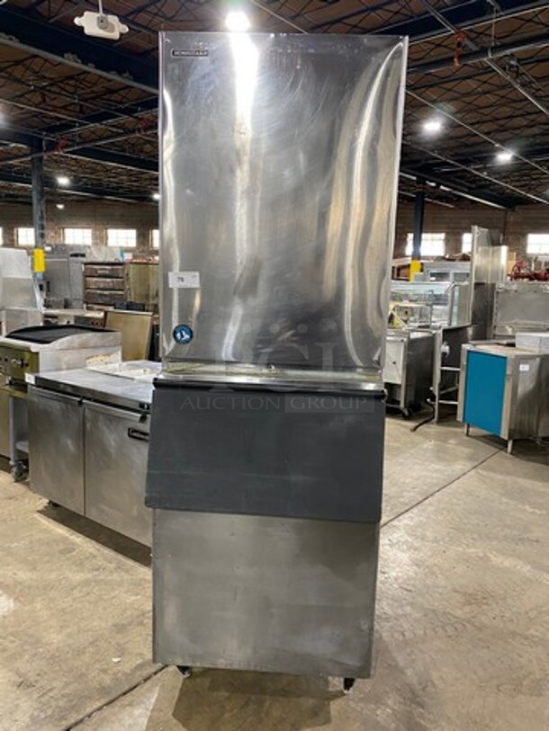 Hoshizaki Commercial Ice Maker Machine! With Commercial Ice Bin! All Stainless Steel! On Legs! 2x Your Bid Makes One Unit! Model: KM1340MRH SN: D07095E 208/230V 60HZ 1 Phase