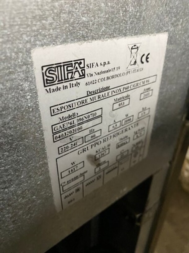 Sifa Commercial Refrigerated Open Grab-N-Go Display Case! With Pull Down Front Cover! Solid Stainless Steel! Model: GAEP6L096N0710 SN: 0403202000 220/240V - Image 5 of 10