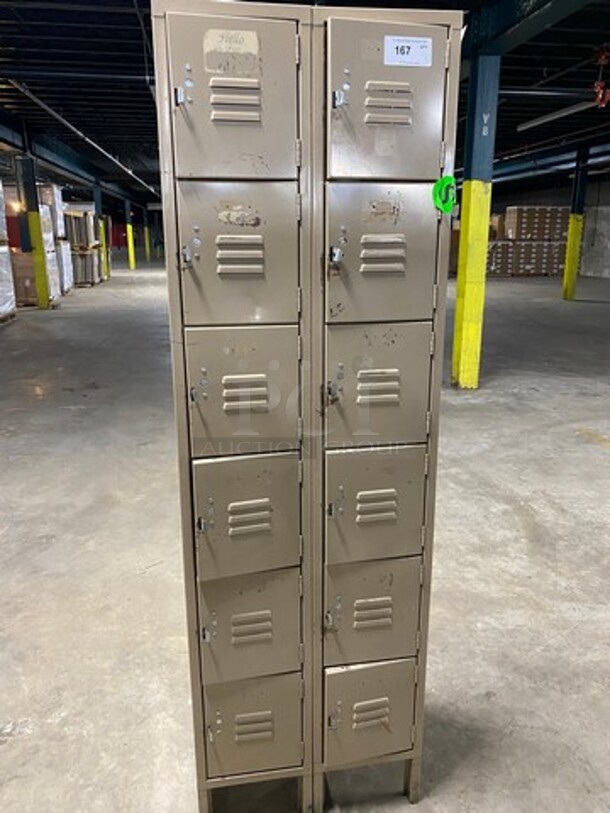 Metal Staff Locker System! With 12 Small Lockers!