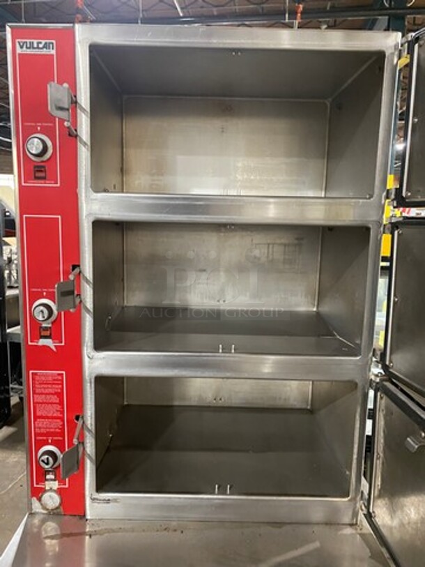 GREAT! Vulcan Commercial Triple Deck Pressure Steam Cooker! All Stainless Steel! On Legs! Model: VHL3G SN: 271155958 120V 60HZ 1 Phase - Image 5 of 11