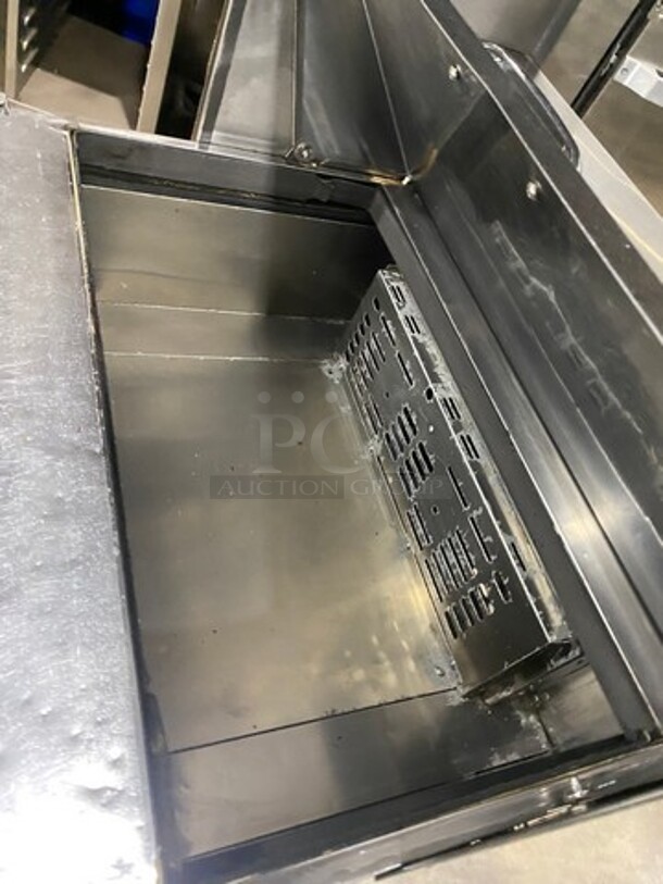 Turbo Air Refrigerated Salad Bar Island! With Double Over Head Shelf Storage! Single Door Storage Space Underneath! All Stainless Steel! On Casters! Model: MST28 115V - Image 8 of 10