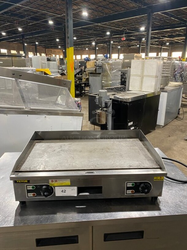 Vevor Commercial Countertop Electric Flat Griddle! With Back & Side Splashes! All Stainless Steel! Serial 230509507723! 110-120V! - Image 1 of 9