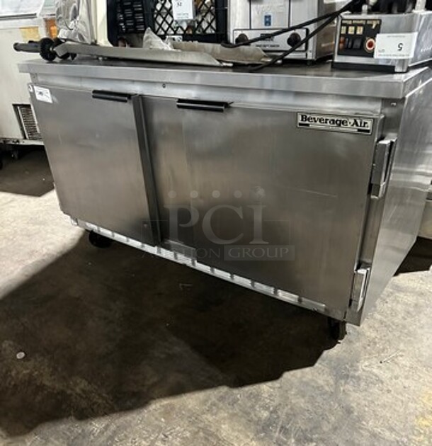 Beverage Air Commercial 2 Door Lowboy/Worktop Cooler! All Stainless Steel! On Casters! Model: WTR60A SN: 8006319 115V 60HZ 1 Phase - Image 1 of 9