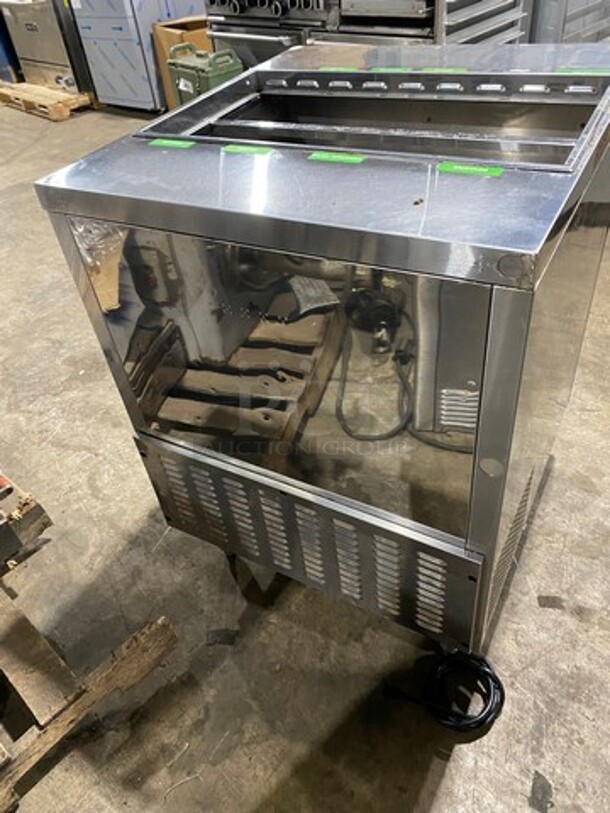 Turbo Air Refrigerated Salad Bar Island! Single Door Storage Space Underneath! All Stainless Steel! On Legs! Model: MST28711S - Image 7 of 12