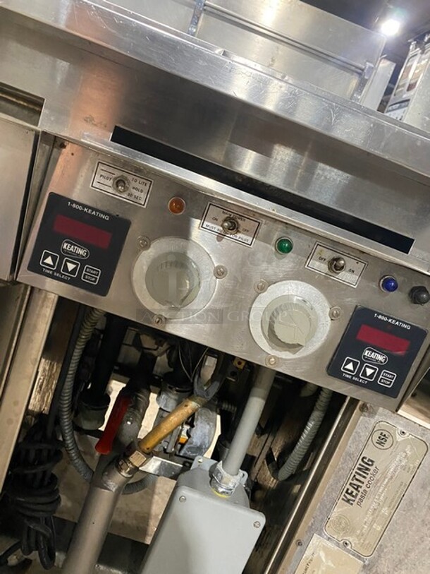 Nice! Keating All Stainless Steel Natural Gas Powered 1 Bay Pasta Cooker With Rinse Station Combo! On Casters! 115V 60HZ 1Phase Model 14pasta Serial PG41330 - Image 9 of 10