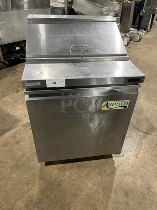 Avantco Commercial Refrigerated Sandwich Prep Table! Single Door Storage Space Underneath! All Stainless Steel! On Casters! Model: 178SCL1 115V - Image 1 of 9