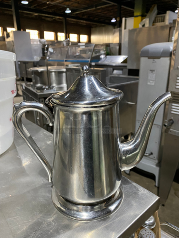 ALL ONE MONEY! Stainless Steel Tea Pitcher! With Hinged Lid! - Image 3 of 7