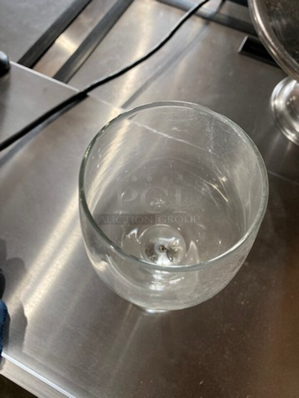 ALL ONE MONEY! Clear Glass Stemmed Wine Glasses! - Image 3 of 5