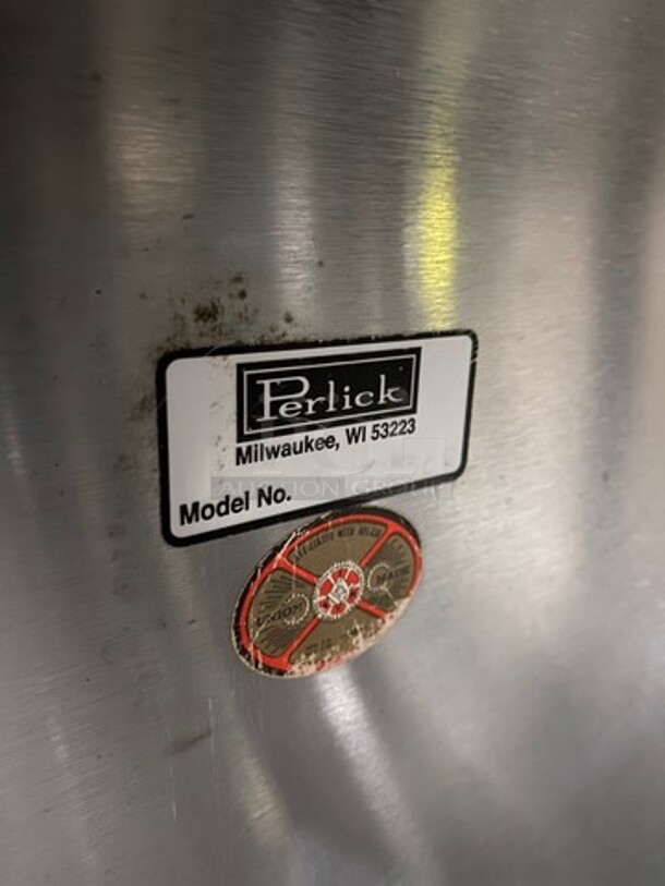 Perlick Under The Counter Drainboard! With Back Splash! With Storage Space Underneath! All Stainless Steel! On Legs! - Image 7 of 7